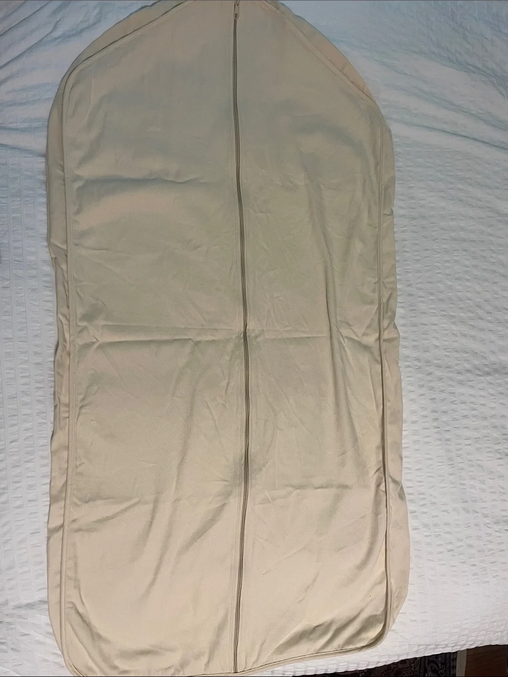 Louis Vuitton Beige Garment Bag with Black Hangers and Gold Hooks